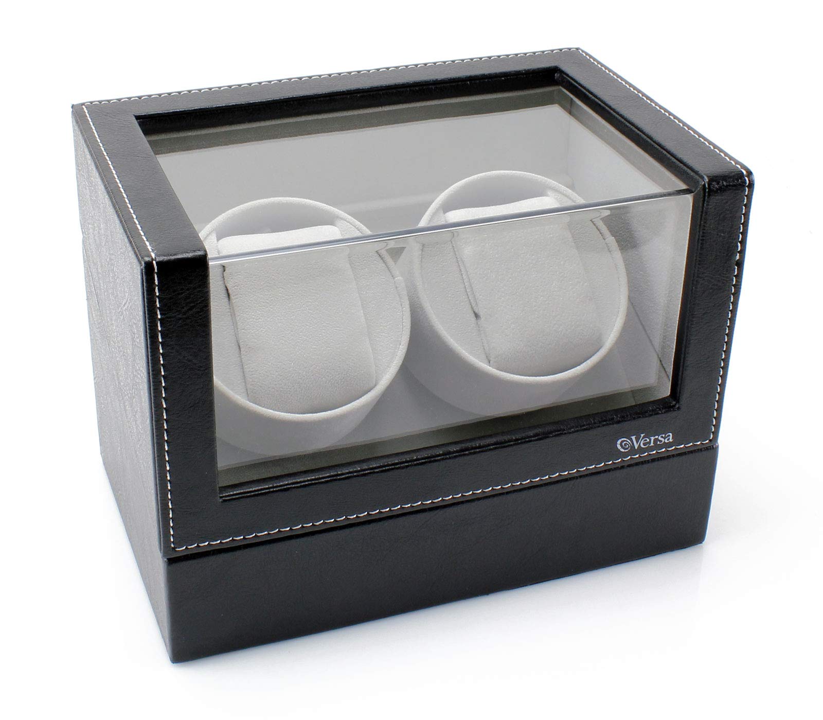 Double Watch Winder by Versa - Elite Automatic Watch Winder - Ultra Quiet Japanese Motor - 12 Settings - Compatible with Rolex's, Omega, Breitling, Cartier, and More