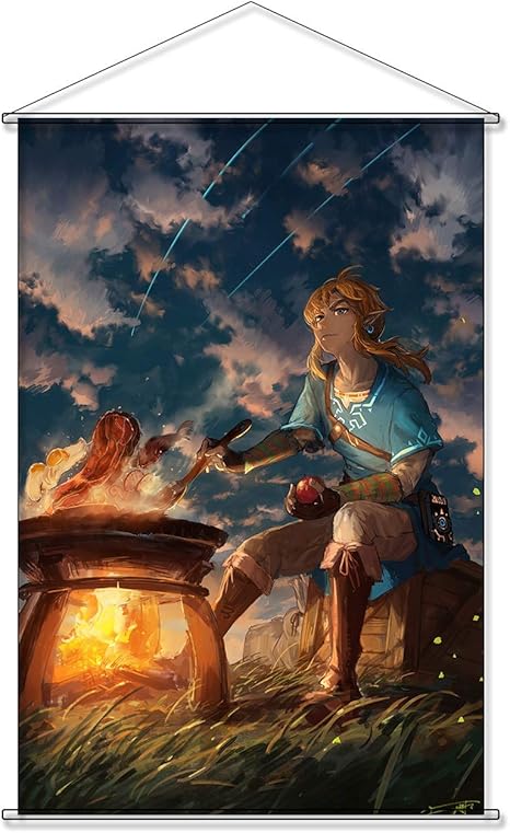 Amazon Co Jp タペストリー ゼルダの伝説 リンク ポスター 掛ける絵 巻物 軸物 アニメ 漫画 可愛い アニメ おしゃれ 萌え カスタム可能 90cmx60cm ホビー 通販