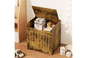 Aenuert Brown Kid Storage Chests, Small Cube Toy Organizer Box,Wooden Entryway Storage Bin For Home Clothes,Plant,Small Square Nightstand For Playroom,Bedroom,Nursery Room