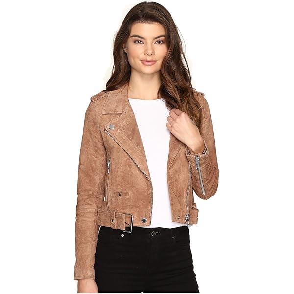 BLANKNYC] womens Luxury Clothing Cropped Suede Leather Motorcycle