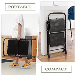Wiberwi 2 Step Ladder Folding Step Stool for Adults
