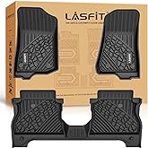 LASFIT Floor Mats for Jeep Gladiator JT 2020-2025 2026 All Weather TPE Custom Fit Pickup Truck Mats Floor Liners 1st & 2nd Row, Black