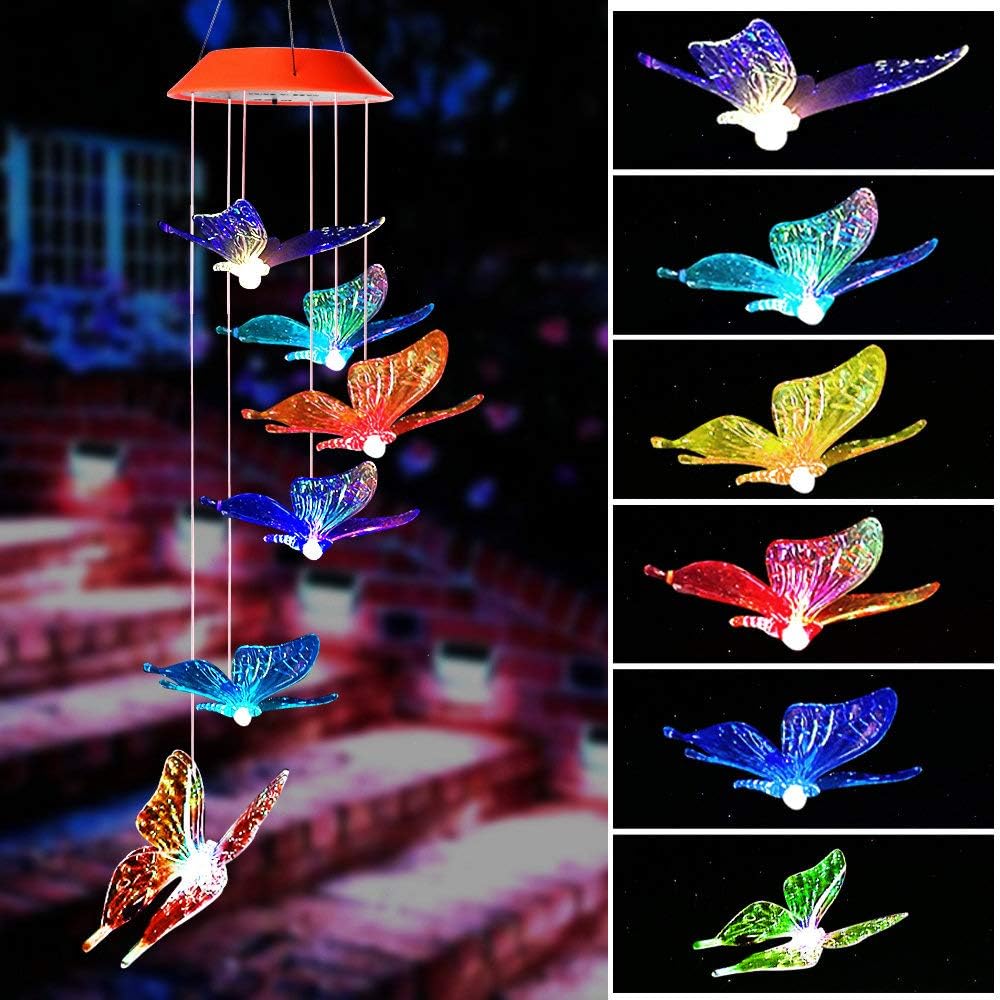 Oxfords Thanksgiving Day Dragonfly Bell Wind Chimes solar ...