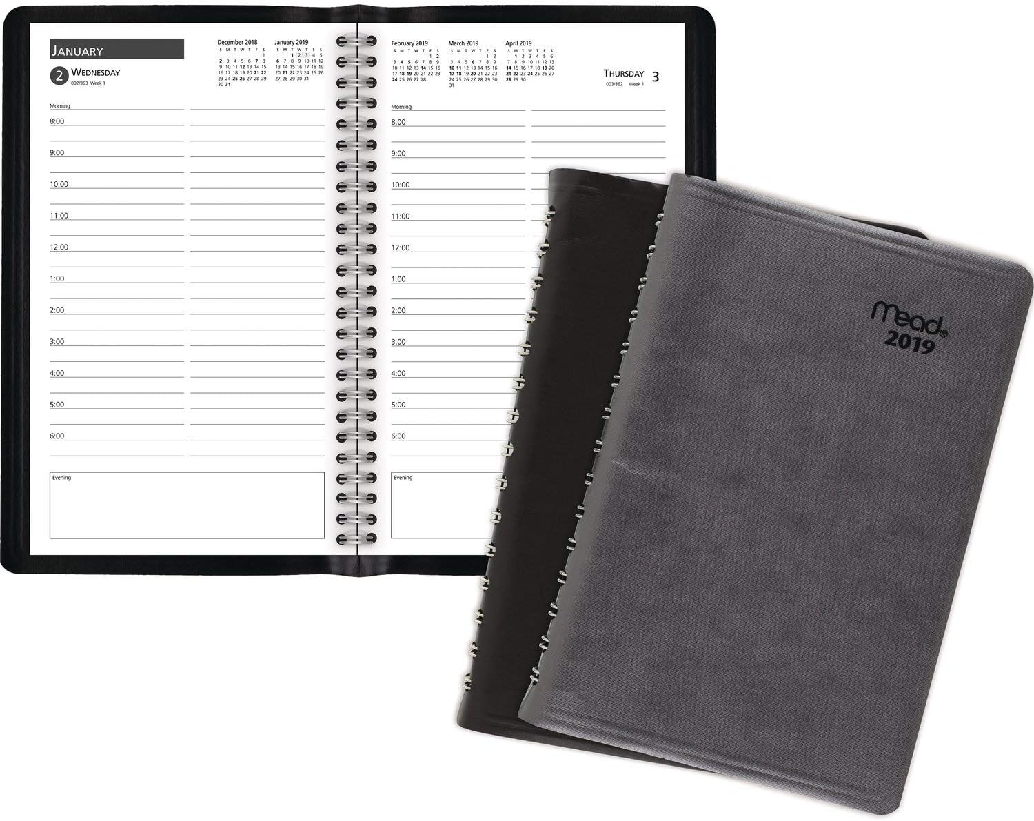 Mead 2019 Daily Planner/Appointment Book, 5" x 8", Small, Classic