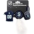 Best Plush CAT Toy NHL Seattle Kraken Complete Set of 3 Piece Cat Toys Filled with Fresh Catnip. Includes: 1 Jersey Cat Toy, 1 Hockey Puck Cat Toy with Feathers & 1#1 Fan Cat Toy. Beautiful Team Logo
