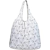 Nanobag Ultralight Heavy Duty Foldable Tote for Women & Men, Reusable Grocery & Travel Bag, Packable Collapsible Compact Market Essential (XL Petaline)