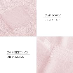 NICETOWN Pink Flannel Fleece Throw Blanket, 60x80