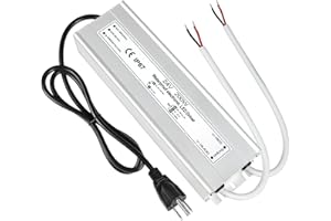 LightingWill LED Driver 200 Watts Waterproof IP67 Power Supply Transformer, 90-140V AC to 24V DC Low Voltage Output, Adapter with 3-Prong Plug 3.3 Feet Cable for Outdoor Use, Computer Project
