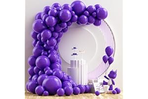 NISOCY Purple Balloons Arch Garland Kit, 102PCS 18In 12In 10In 5In Deep Dark Purple Balloons Different Sizes for Birthday Graduation Engagement Mermaid Theme Halloween Party Decorations