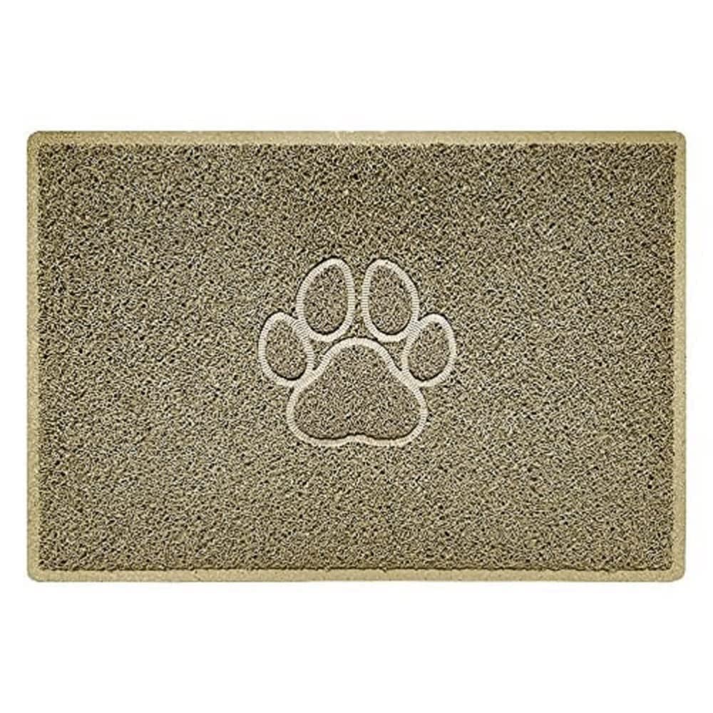 Nicoman Paw Embossed Shape Indoor Outdoor Dirt-Trapper Door Mat Washable Barrier Heavy Duty Doormat - (Watertight Rubber-Back, Large, Beige, 90 x 60cm)