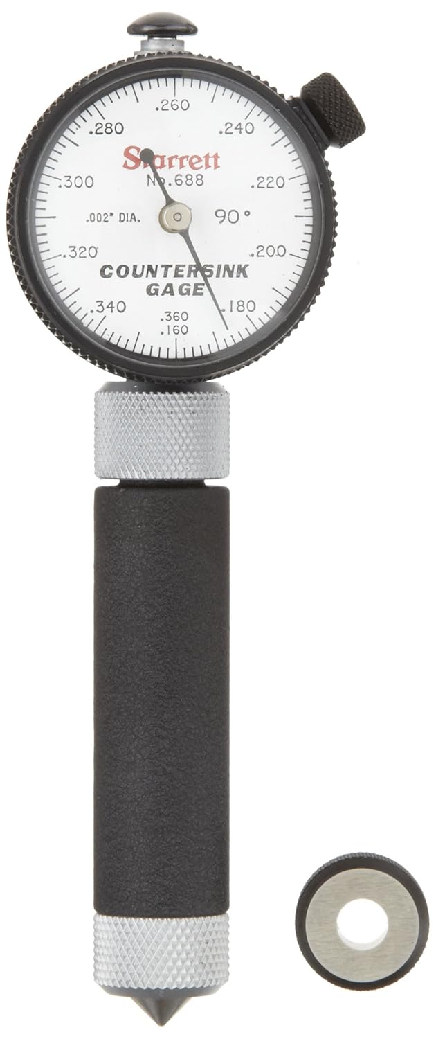 Starrett 6882Z Inch Reading Countersink Gauge, 90 Degree Angle, 0.160