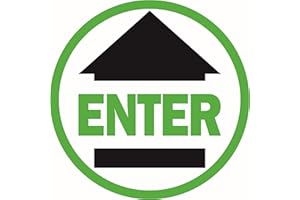 CLEVER SIGNS Enter Sign, 10 Decals per Pack, 7.5" Round, Social distancing Sign, Social distancing Floor Decals