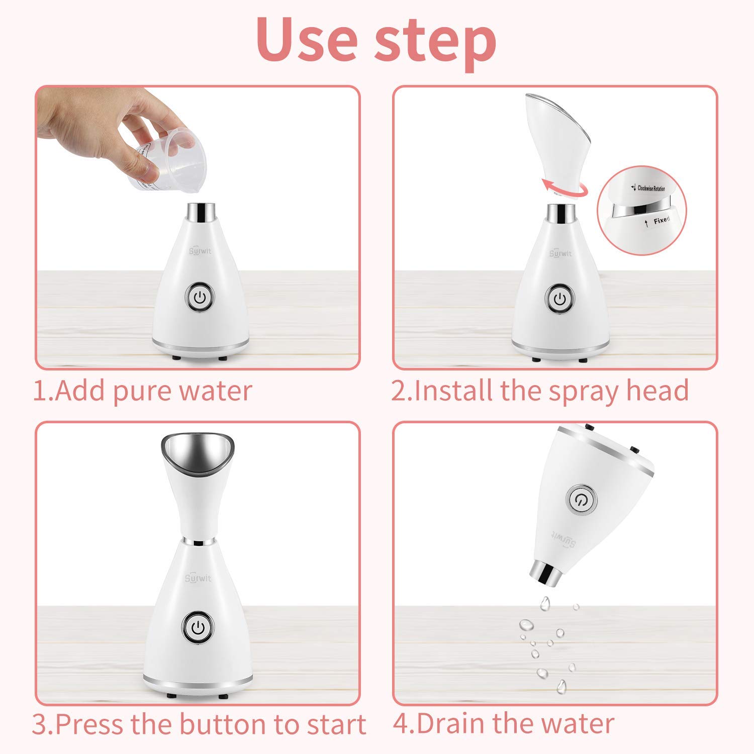 Facial Steamer Nano Ionic Face Steamer Warm Mist Humidifier for Skin Deep Cleansing Moisturizing Face Sauna Pore Steamer Skincare for Blackheads Acne Sprayer: Beauty