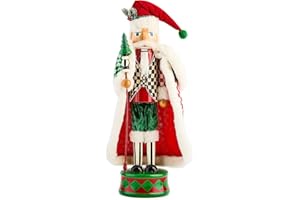 MACKENZIE-CHILDS Decorative Nutcracker Figurine, Wooden Nutcracker Christmas Home Decor, Check It Out