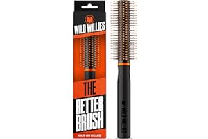 Wild Willies Round Beard Brush, The Better Brush - Round Bristle Beard Hair Brush for Men, Heat-Resistant Curling Comb for Blow Drying - Premium Grooming Tool for Styling Hair or Beard, All Hair Types