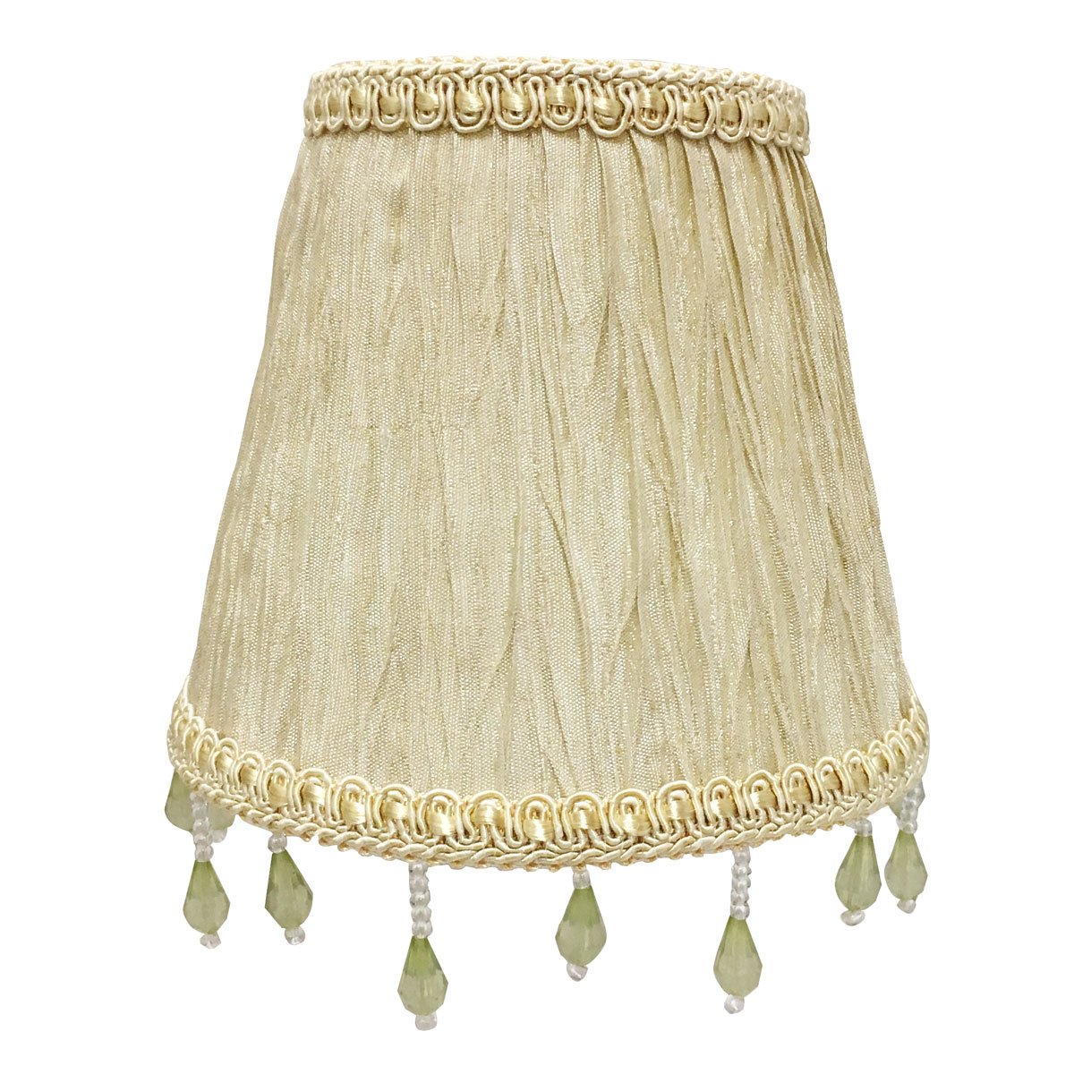 Royal Designs, Inc CSO-1035-5BG Royal Designs Chandelier Lamp Shade-3" x 5" x 4.5"-Ruche Pleated Empire-Beige-Clip