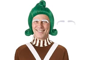 M MISS U HAIR Miss U Hair Men Short Green Funny Wig with White Eyebrows Man Cosplay Halloween Party Wigs