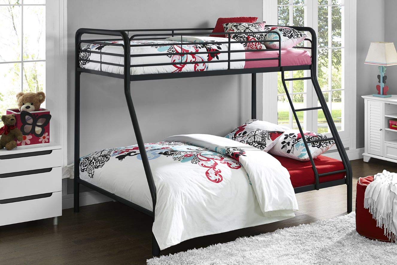 DHP Furniture Bunk Bed Black Single Over Double