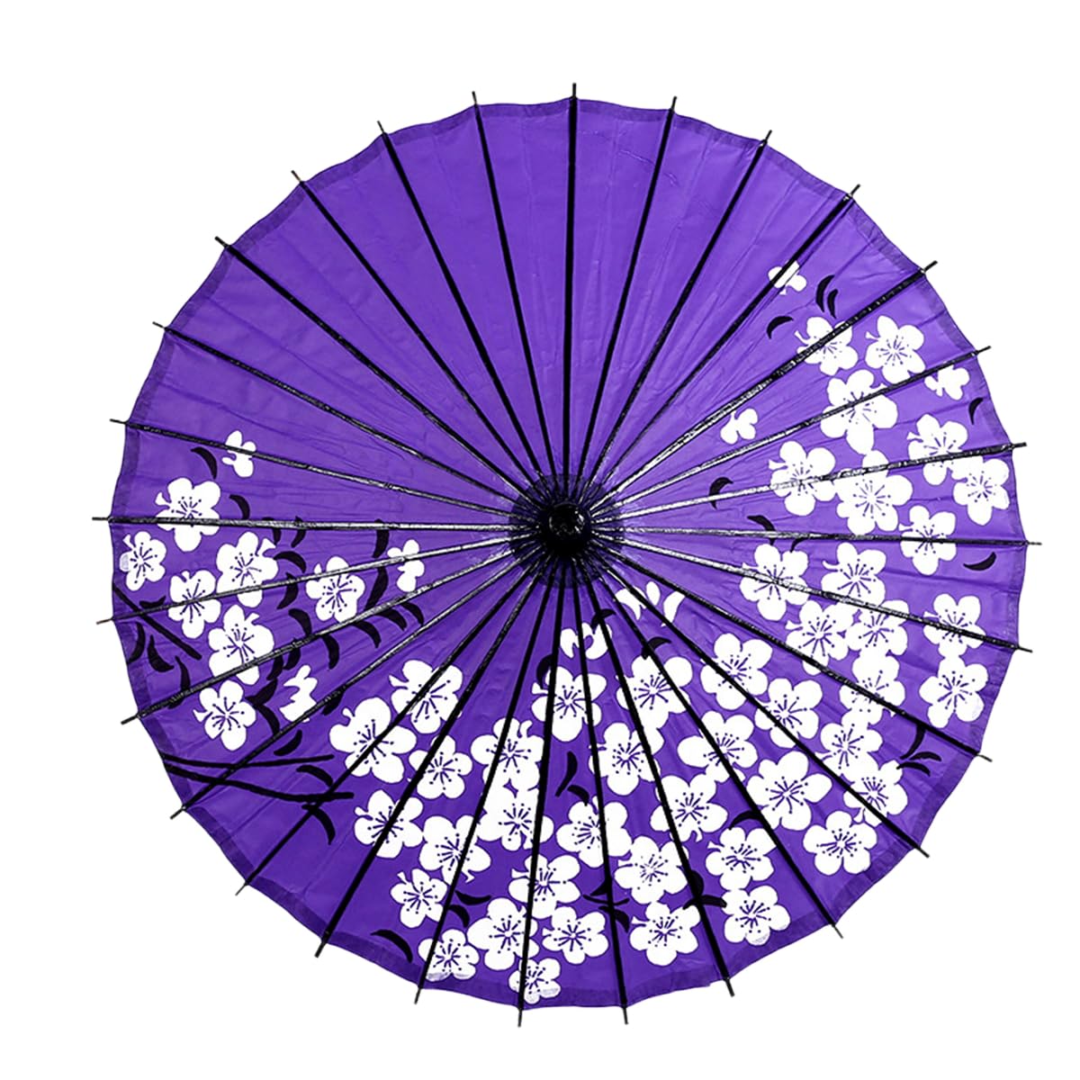 ILuvic 和傘 番傘 紙傘 踊り傘 日傘 舞踊小物 桜吹雪 和風日傘 飾り用 防水 手作り 80*84cm 和服 長傘 紫 赤 花柄 和柄 コスプレ 花火 インテリア（30色）
