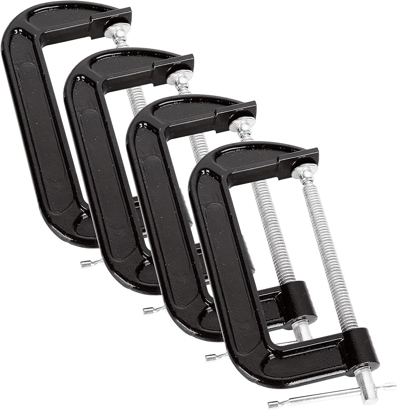 ASelected 4Pcs G Clamp 6 Inch Heavy Duty Cast Malleable Iron Clamps 150mm