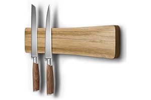 MHXW SXPN Magnetic Knife Holder for Wall, 10" Acacia Wood, Light Brown, Modern Rustic Style, Knife Rack, Kitchen Utensil Orga