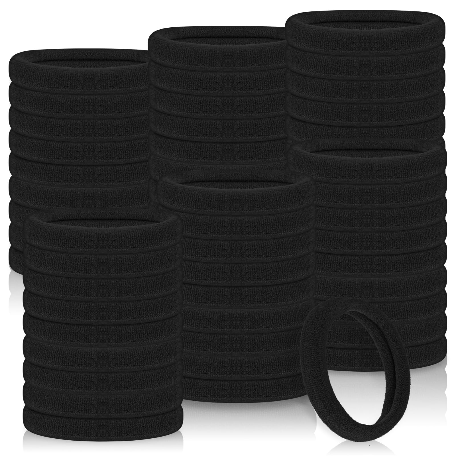 cobee Hair Bobbles for Women, 100 Pcs Nylon Hair Ties No Damage for Thick Hair Seamless Soft Hair Bands Bulk Hair Ties Ponytail Holders Headbands Stretch Hair Bands Accessory(Black)