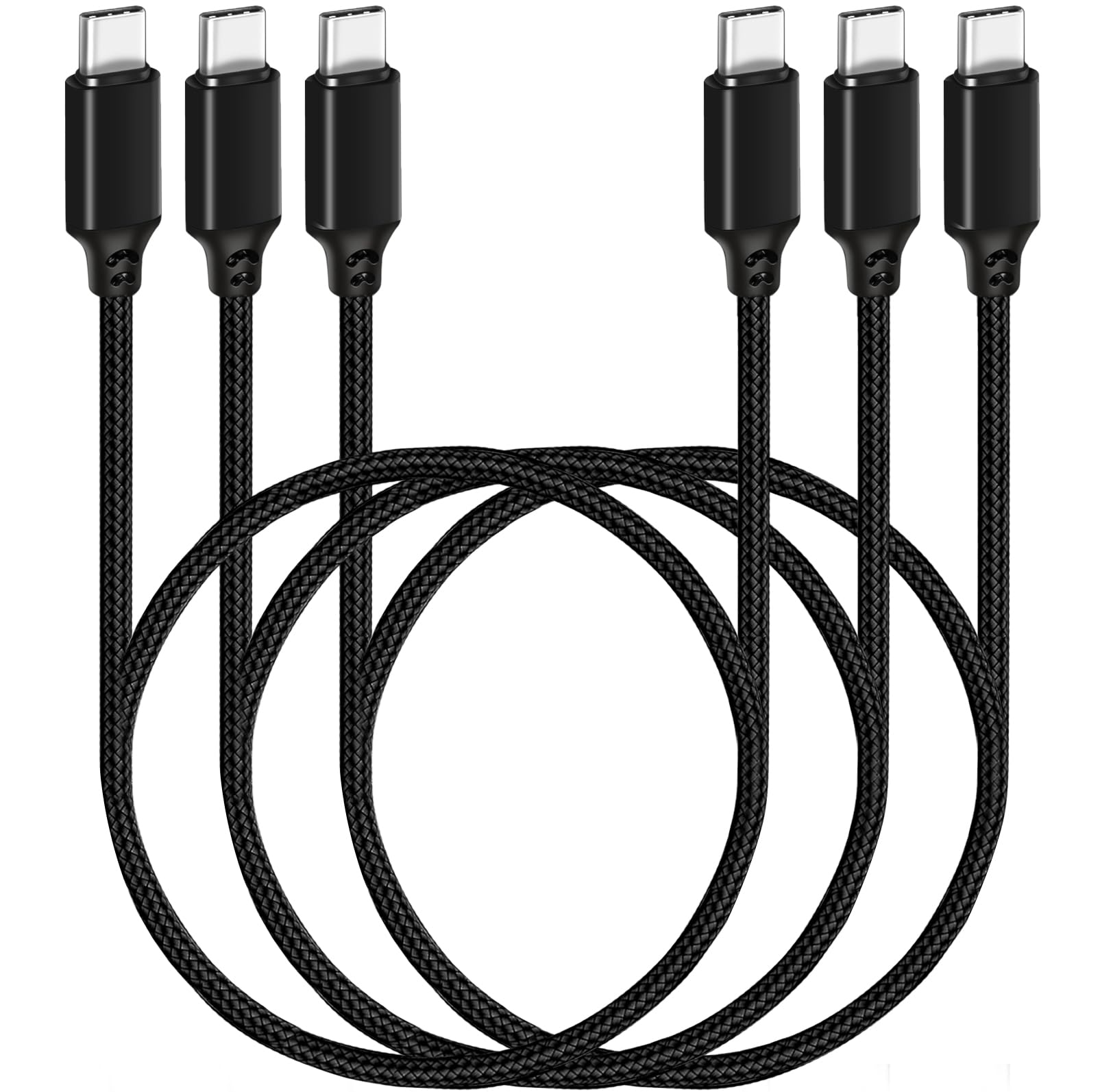 SUMPK USB C to USB C Cable 60cm 3Pack, 240W USB C Cable Short PD USB 2.0 Fast Charging Cord Compatible with Galaxy S23/S22/S21/S20+/S10/Z Flip