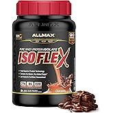 ALLMAX ISOFLEX Pure Whey Isolate Protein Powder - Gluten Free, Low Lactose, Sugar-Free - High-Protein, Clean, Keto-Friendly for Pre Post Workout Supplement for Women and Men | Chocolate, 2lb