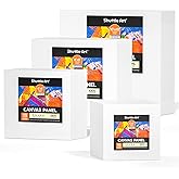 Shuttle Art 52 Pack Canvas for Painting, Multi-Size 5x5/6x6/8x8/10x10 Inch Blank Canvas Boards for Painting, 100% Cotton Primed White Art Canvas, Ideal Art Supplies for Kids Adults Acrylic OilPainting
