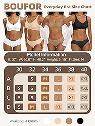 BOUFOR Women's V Neck Bra Wireless Push Up Bralette