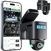 LAMTTO 4G LTE Dash Cam - Dual 1080P Front and Inside Car Security Camera with Live Stream from Anywhere, 24/7 Sentry Mode Par