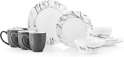Corelle 3515 16 Delige Servies Set Service Voor 4 Spaanbestendig Glas Steengrijs Vitrelle Amazon Nl