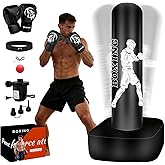 Vobab Punching Bag for Adults, 70" Boxing Bag with Stand, Freestanding Heavy Bag with Boxing Gloves, Reflex Ball Set, Kickboxing Bag Training Equipment for Muay Thai, MMA, Gym, Training, Fitness