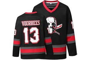 PRIMITAS Youths Voorhees Jason 13 Friday Movie Ice Hockey Jersey Halloween Stitched