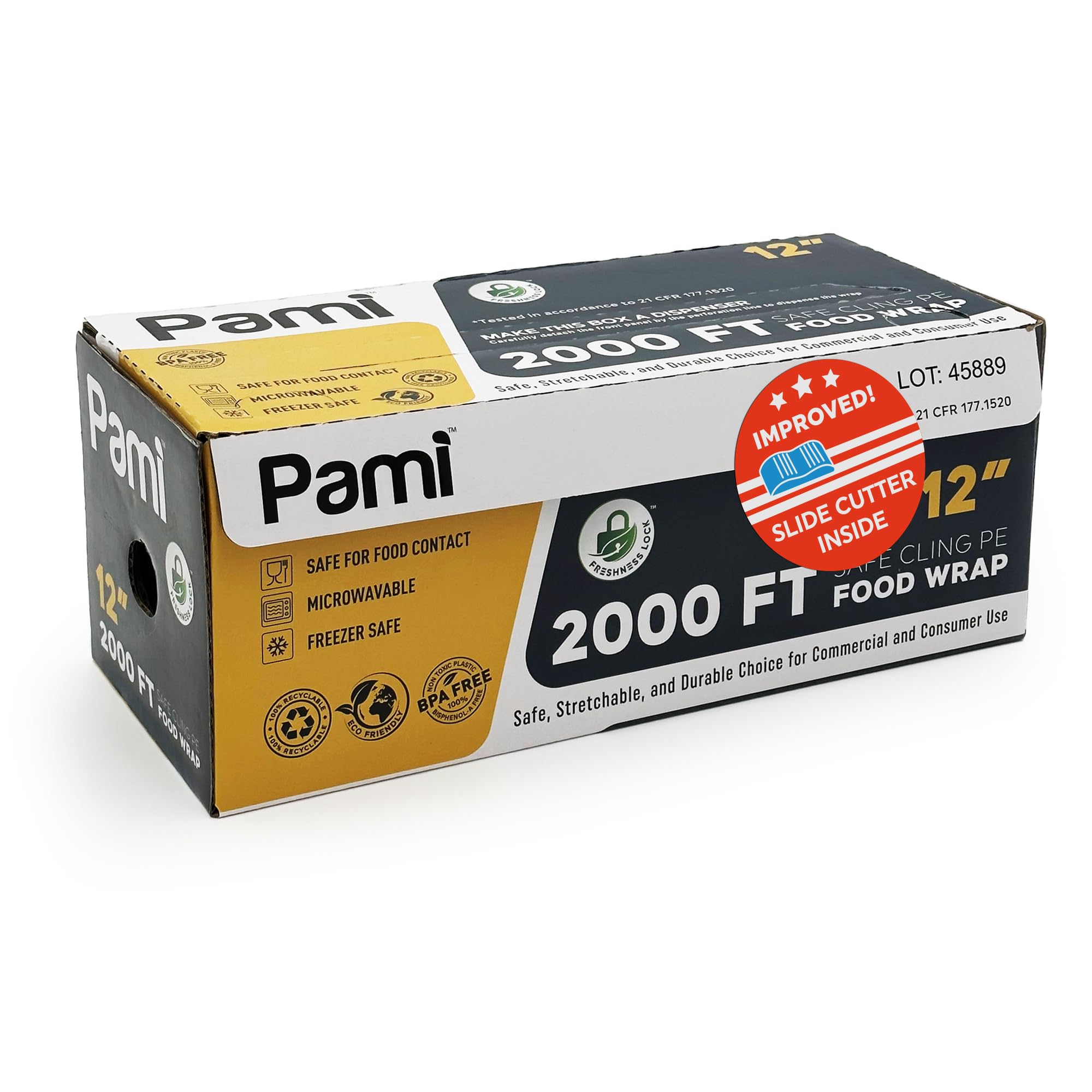 PAMI Clear Plastic Wrap for Food 12" X