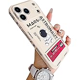 Yonds Queen for iPhone 17 Pro Cute Case, Cool Cartoon Astronaut Space Mars Rocket Design Stylish Bumper TPU Rubber Protective Anti-Slip Shockproof Fashion Case(White, iPhone 17 Pro)