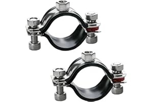 PEROMI 2 Pack Pipe Supports,304 Stainless Steel Wall Mount Ceiling Mount Pipe Bracket Clamp Ring Hanger with Screws for Pipe OD 15-19mm