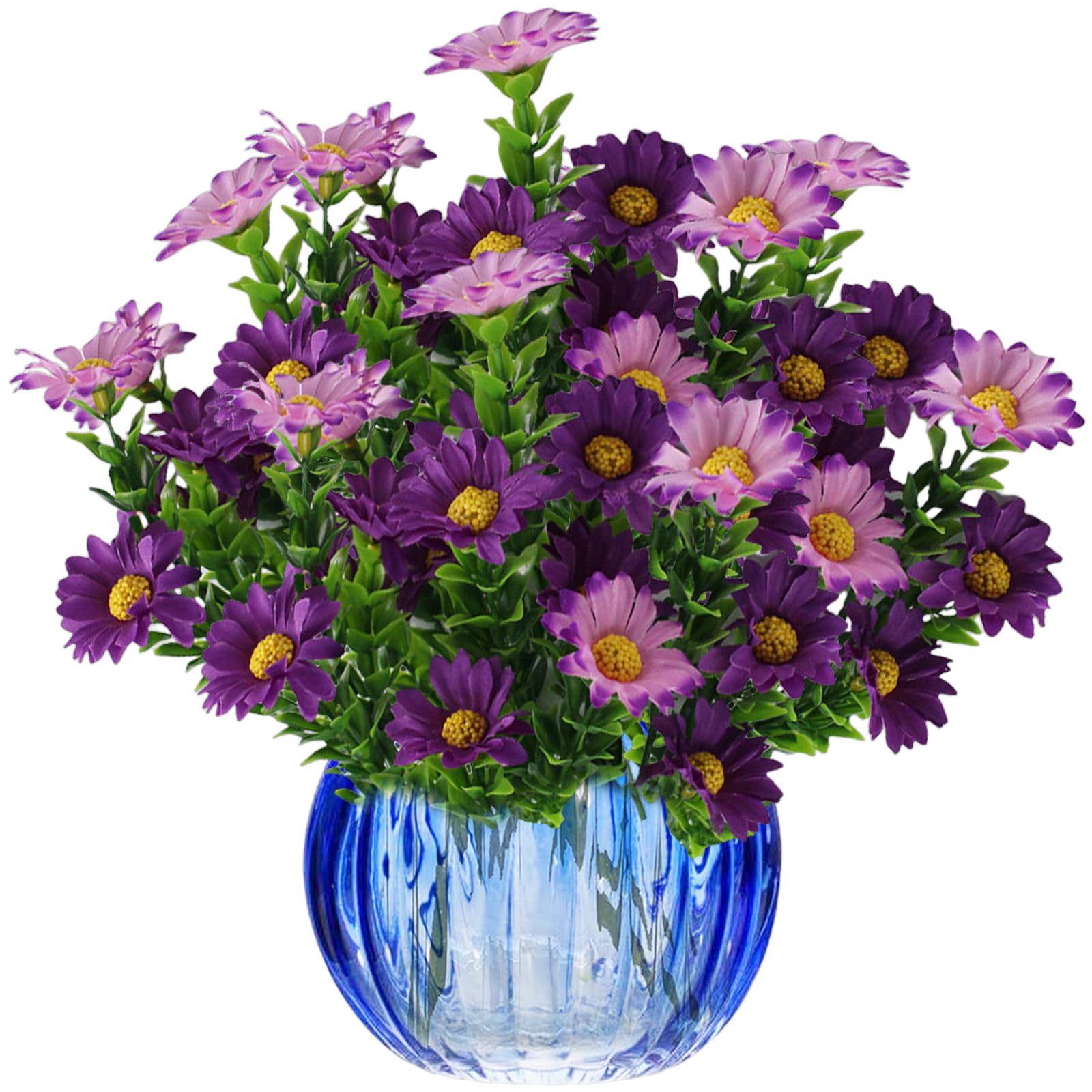 astylishome Artificial Flowers 60 Pcs Daisy Outdoor Plastic Fake Flower Realistic Appearance Decoration Plants for Garden Porch Window Box Indoor Decor Arrangements 0601