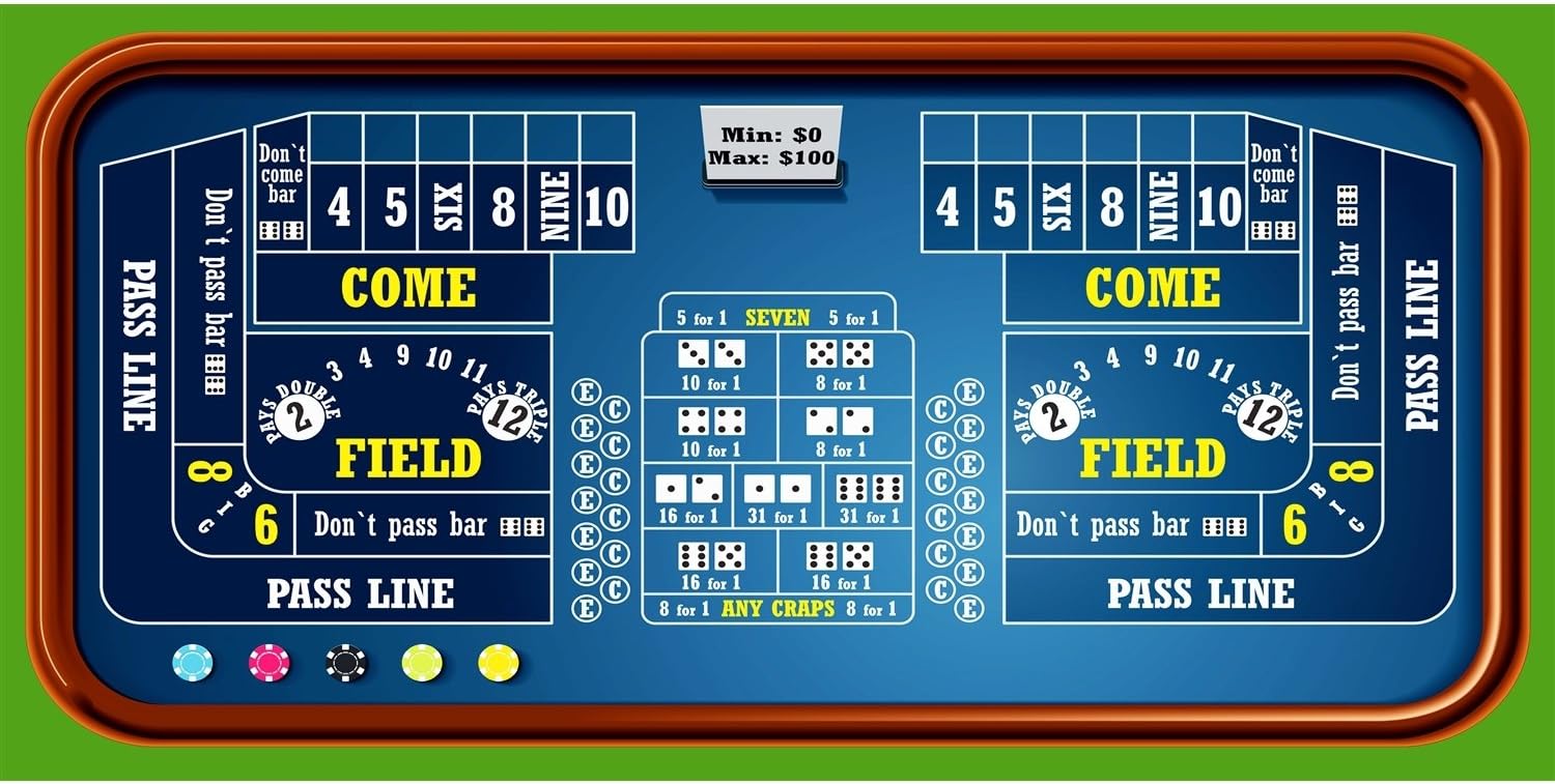 Giant Craps Game Floor Mat (approx 5ft x 2.5ft)