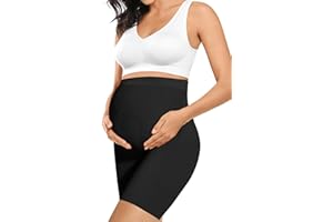 PEAUTY “Baby Bump” Premium Maternity Shapewear, High Waisted Mid-Thigh Pregnancy Underwear Prevent Chaffing Soft Adominal Support