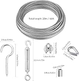 YEYIT 26 Pcs 20M Stainless Steel Wire Rope Kit PVC Coated Cable for Garage Door view 2