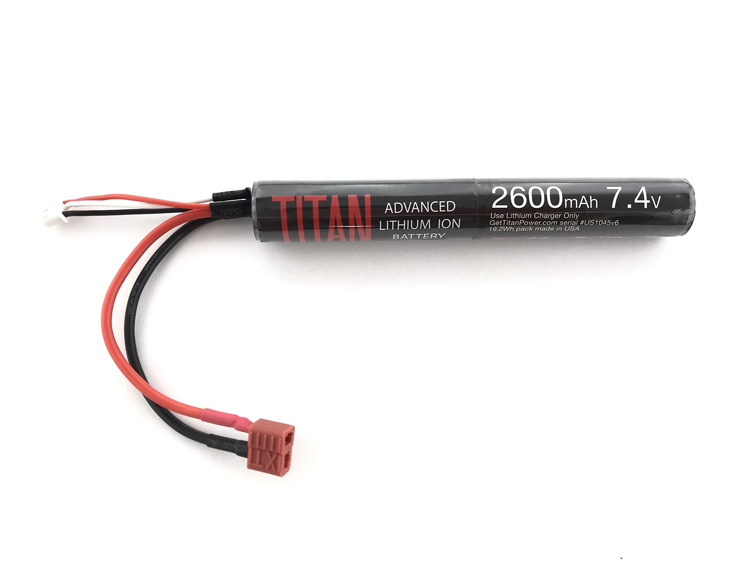 Titan 2600mah 7.4v Airsoft Battery Stick Lithium Ion TPlugs (Deans) Jeff Bibb Pouches & Horns