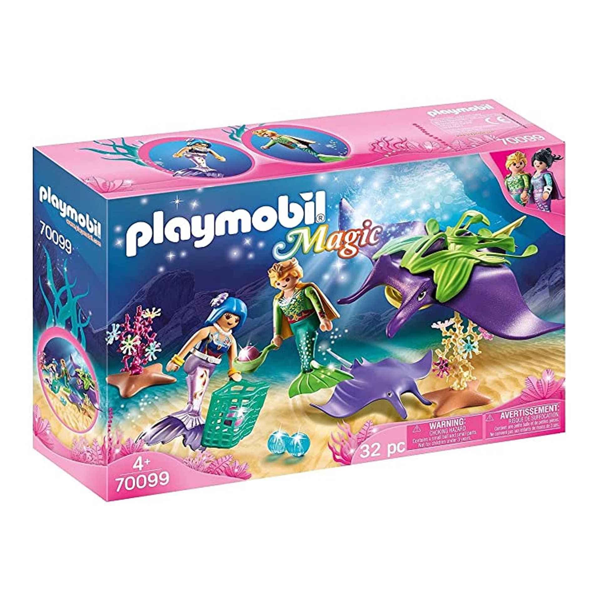 Playmobil Magic 70099 Pearl Collectors with Manta Ray, for Children Ages 4+