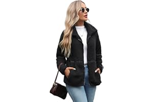 Vipwest Women's Fleece Jacket Full Zip Fall Winter Plus Size Warm Sherpa Jackets S-5XL