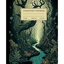 Composition Notebook: Vintage Watercolor Forest Botanical