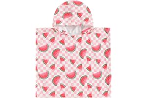 KMBANGI Kids Toddler Baby Girl Watermelon Floral Beach Cover Ups for Swimsuit Rash Guards Hooded Bath Poncho Robe Towel Cloak