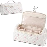GISMTR Quilted Hair Tools Travel Case, Cotton Portable Storage Bag with Hanging Hook for Hair Curler Accessories, Cute Dustproof Travel Organizer