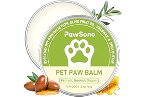 PawSono Dog Paw Balm for Dogs & Cats, All Natural Ingredients Lick-Safe Paw Pad Balm, Paw Butter, Moisturizer & Soother for Dry Cracked Paws & Noses | Dog Paw Protection from Snow, 1 Pack | 2.1 oz