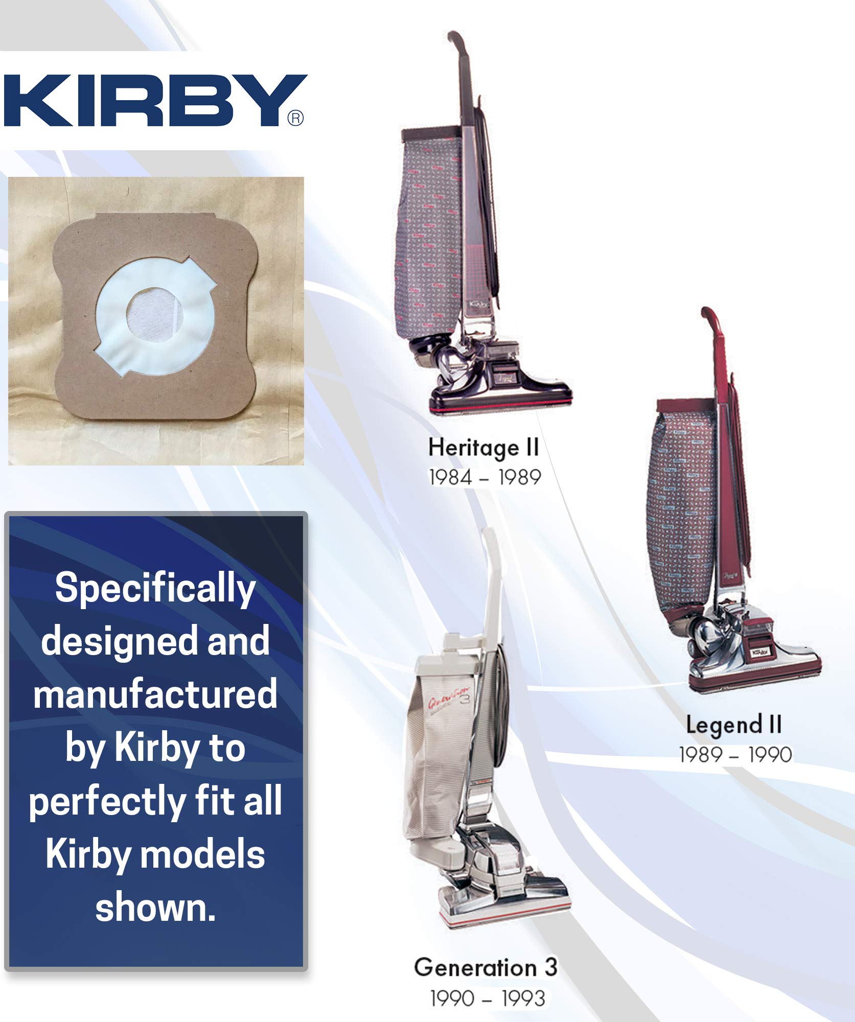 Kirby Generation 3 G3 197289 Disposable Brown Filter Bags 3 Pack