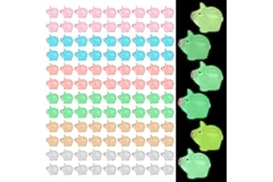 Fuyamp 120Pcs Luminous Mini Pigs Figures Glow in The Dark Resin Tiny Pigs Miniature Ornament Pig Charms for Garden Landscape Aquarium Dollhouse Birthday Christmas Party Room Crafts Decor(6 Colors)